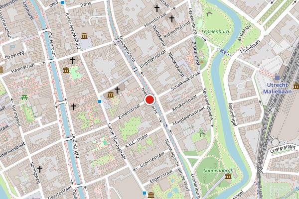 Brandweer-melding op Nieuwegracht, Utrecht op 28 juni, kaart-overzicht