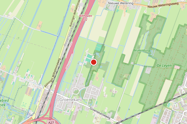 Brandweer-melding op Voordaan, Groenekan op 27 juni, kaart-overzicht