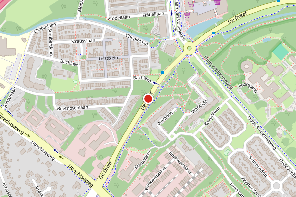 Brandweer-melding op De Dreef, Zeist op 28 juni, kaart-overzicht