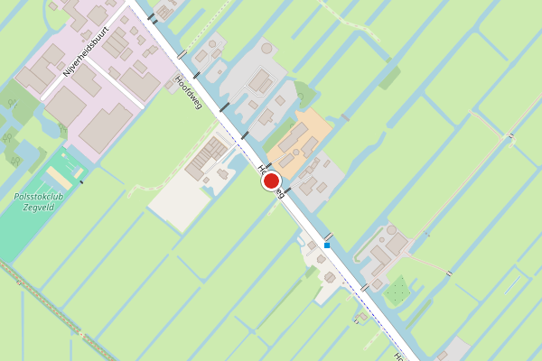 Brandweer-melding op Hoofdweg, Zegveld op 28 juni, kaart-overzicht