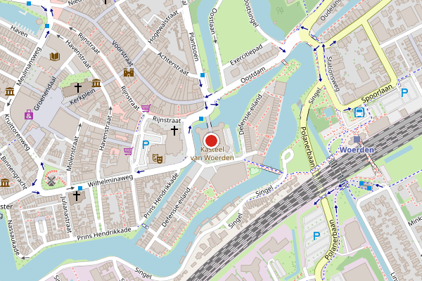 Brandweer-melding op Kasteel, Woerden op 27 juni, kaart-overzicht