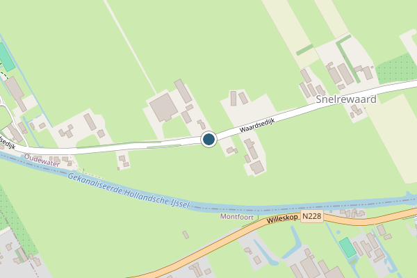 Politie-melding op Waardsedijk, Montfoort op 28 juni, kaart-overzicht