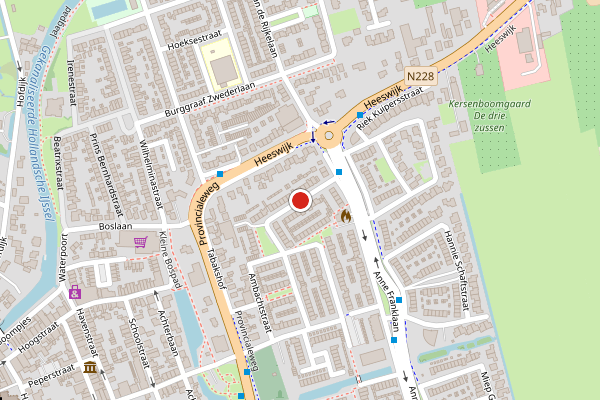 Brandweer-melding op Titus Brandsmastraat, Montfoort op 28 juni, kaart-overzicht