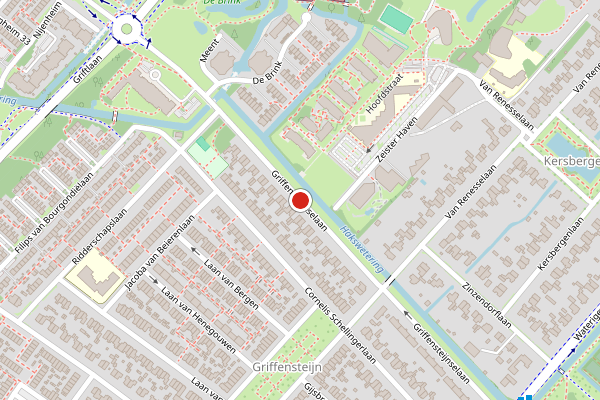 Brandweer-melding op Griffensteijnselaan, Zeist op 28 juni, kaart-overzicht