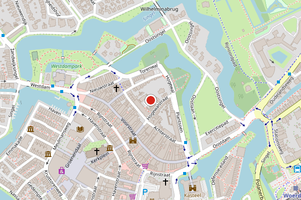 Brandweer-melding op Warmoeshof, Woerden op 28 juni, kaart-overzicht