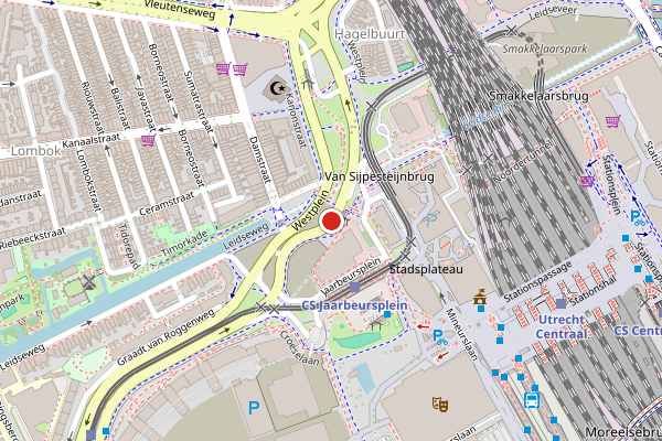Brandweer-melding op Westplein, Utrecht op 28 juni, kaart-overzicht