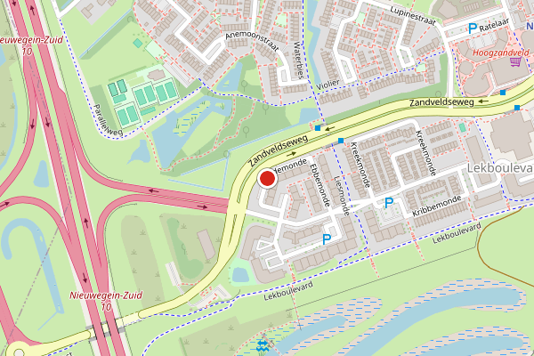 Brandweer-melding op Getijdemonde, Nieuwegein op 28 juni, kaart-overzicht