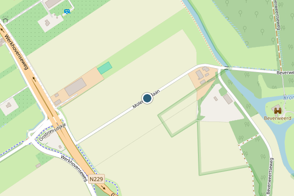 Politie-melding op Molenhoeflaan, Werkhoven op 29 juni, kaart-overzicht