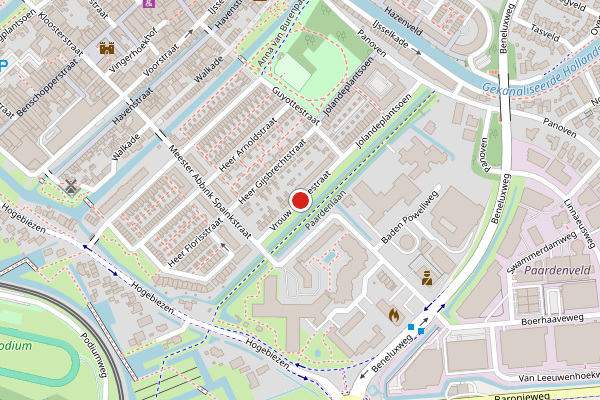 Brandweer-melding op Vrouw Baertestraat, IJsselstein op 1 juli, kaart-overzicht