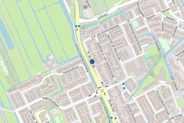 Politie-melding op Brede Dijk, Oudewater op 1 juli, kaart-overzicht