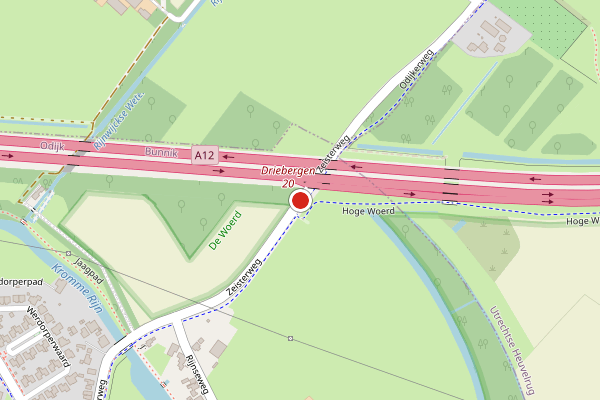 Brandweer-melding op Zeisterweg, Odijk op 1 juli, kaart-overzicht