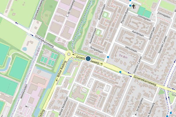 Politie-melding op Groenekanseweg, De Bilt op 2 juli, kaart-overzicht