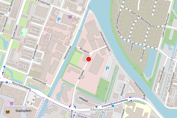 Brandweer-melding op Brugwal, Nieuwegein op 2 juli, kaart-overzicht