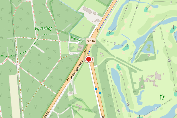 Brandweer-melding op Dolderseweg, Den Dolder op 3 juli, kaart-overzicht