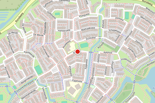 Brandweer-melding op Jukveld, Houten op 4 juli, kaart-overzicht