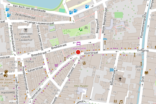 Brandweer-melding op Voorstraat, Utrecht op 5 juli, kaart-overzicht