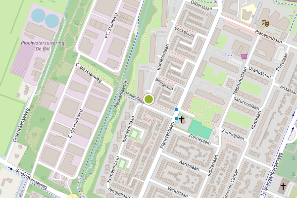 Ambulance-melding op Kometenlaan, Bilthoven op 5 juli, kaart-overzicht