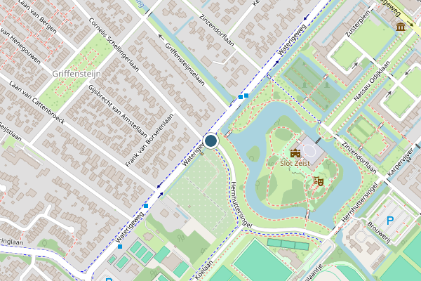 Politie-melding op Waterigeweg, Zeist op 6 juli, kaart-overzicht