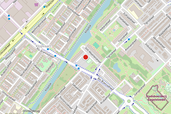 Brandweer-melding op St.-Maartendreef, Utrecht op 7 juli, kaart-overzicht
