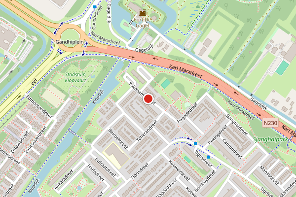 Brandweer-melding op Yokohamadreef, Utrecht op 7 juli, kaart-overzicht