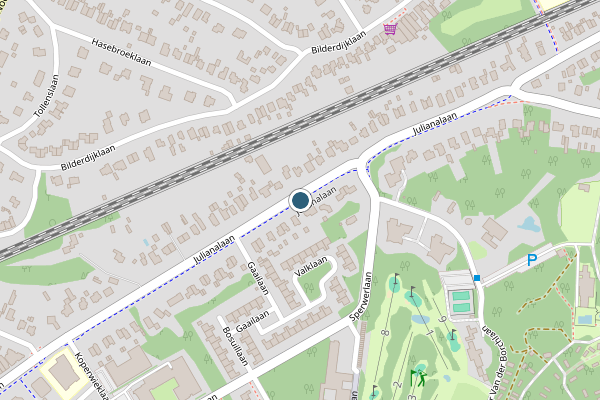Politie-melding op Julianalaan, Bilthoven op 7 juli, kaart-overzicht