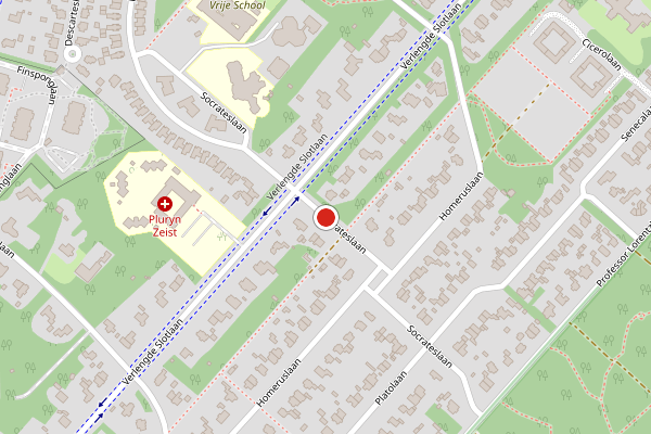 Brandweer-melding op Socrateslaan, Zeist op 7 juli, kaart-overzicht