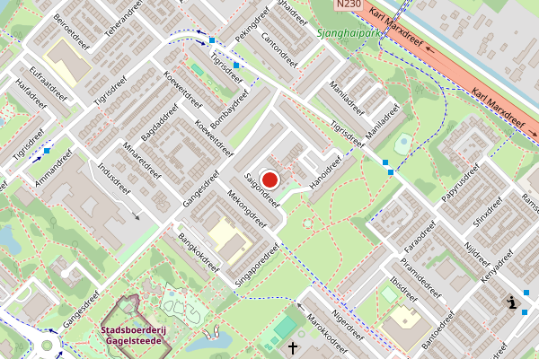 Brandweer-melding op Saigondreef, Utrecht op 9 juli, kaart-overzicht