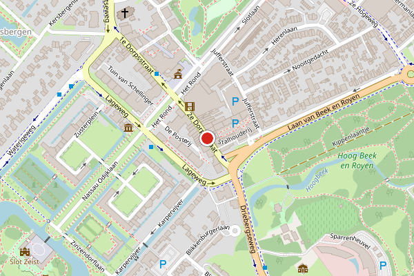 Brandweer-melding op 2e Dorpsstraat, Zeist op 10 juli, kaart-overzicht