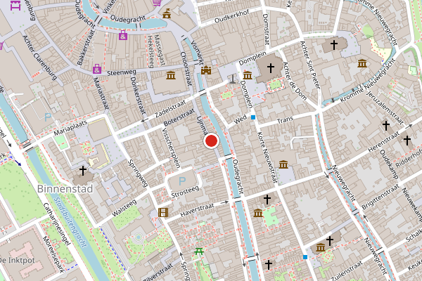 Brandweer-melding op Oudegracht aan de Werf, Utrecht op 11 juli, kaart-overzicht