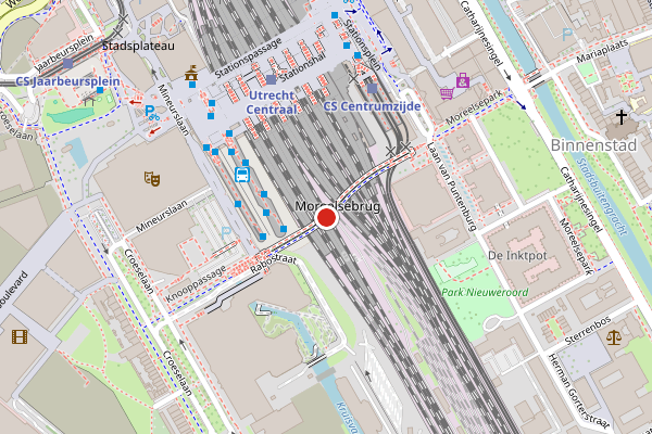 Brandweer-melding op Moreelsebrug, Utrecht op 11 juli, kaart-overzicht