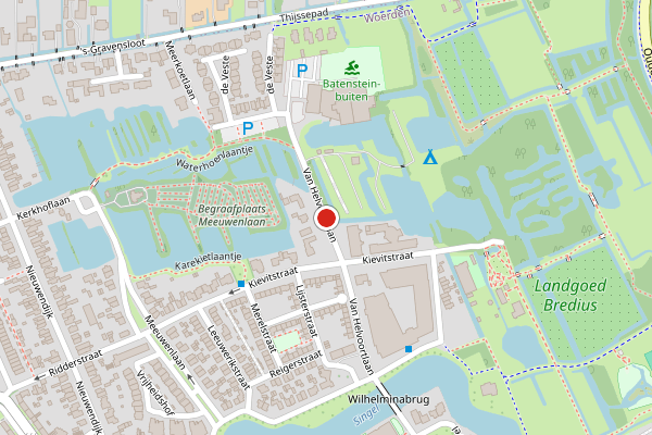 Brandweer-melding op Van Helvoortlaan, Woerden op 11 juli, kaart-overzicht