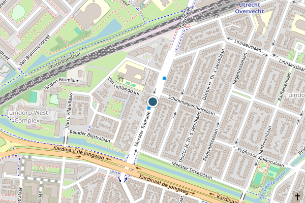 Politie-melding op Mr. Tripkade, Utrecht op 12 juli, kaart-overzicht