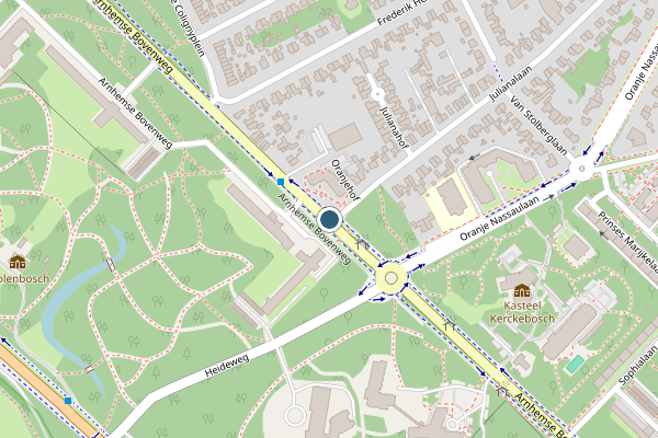 Politie-melding op Arnhemse Bovenweg, Zeist op 13 juli, kaart-overzicht