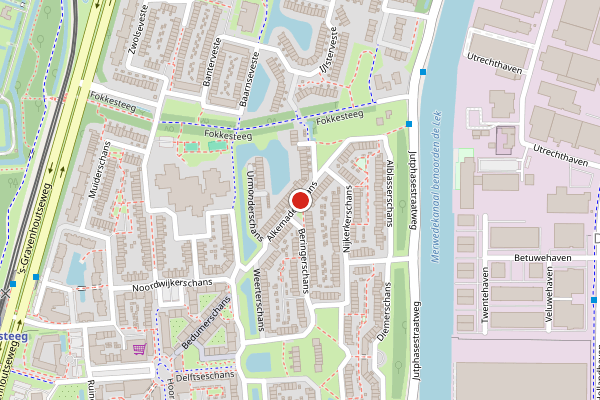 Brandweer-melding op Alkemaderschans, Nieuwegein op 13 juli, kaart-overzicht