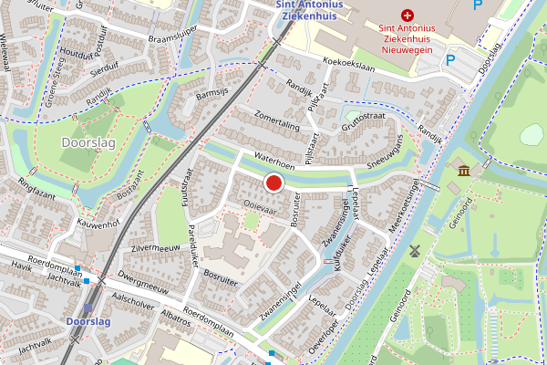 Brandweer-melding op Goudpluviersingel, Nieuwegein op 13 juli, kaart-overzicht