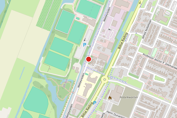 Brandweer-melding op Weltevreden, De Bilt op 14 juli, kaart-overzicht