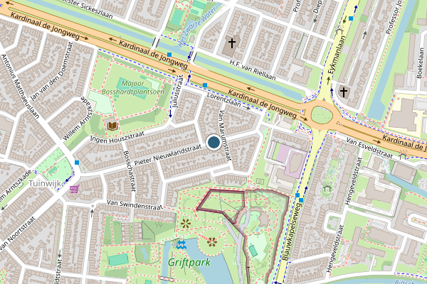 Politie-melding op Pieter Nieuwlandstraat, Utrecht op 16 juli, kaart-overzicht