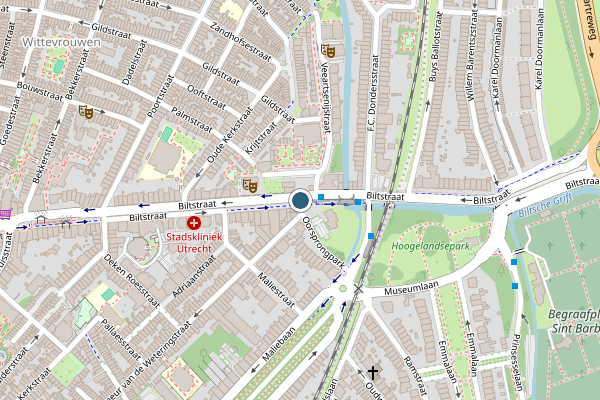 Politie-melding op Biltstraat, Utrecht op 17 juli, kaart-overzicht