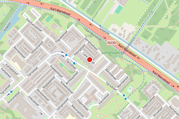 Brandweer-melding op Cantondreef, Utrecht op 18 juli, kaart-overzicht