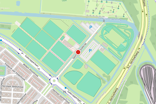 Brandweer-melding op Sportpark Galecop, Nieuwegein op 18 juli, kaart-overzicht