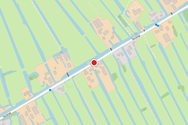 Brandweer-melding op Teckop, Kamerik op 21 juli, kaart-overzicht