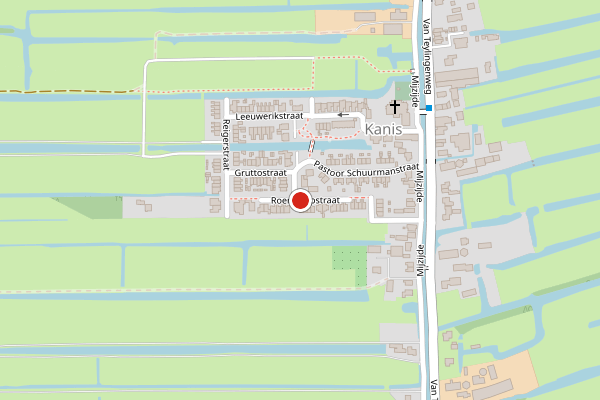 Brandweer-melding op Roerdompstraat, Kamerik op 21 juli, kaart-overzicht