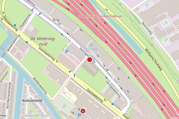 Brandweer-melding op Hertogswetering, Utrecht op 21 juli, kaart-overzicht