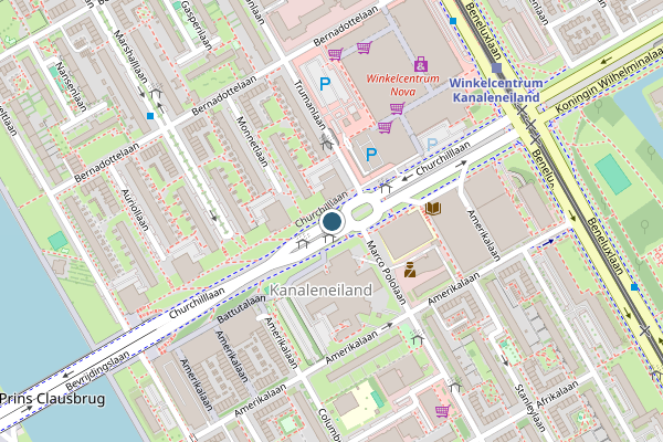 Politie-melding op Churchilllaan, Utrecht op 22 juli, kaart-overzicht