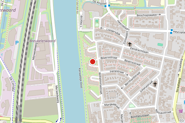 Brandweer-melding op Alexiastraat, Breukelen op 22 juli, kaart-overzicht