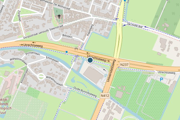 Politie-melding op Utrechtseweg, De Bilt op 22 juli, kaart-overzicht