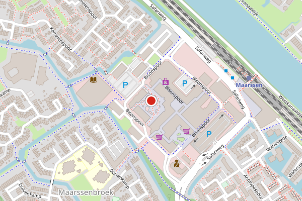 Brandweer-melding op Bisonspoor, Maarssen op 23 juli, kaart-overzicht