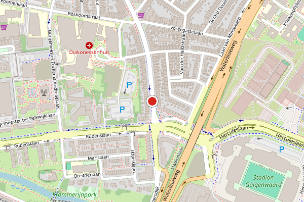 Brandweer-melding op Adriaen van Ostadelaan, Utrecht op 24 juli, kaart-overzicht