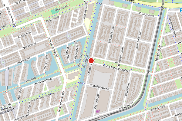 Brandweer-melding op Praagsingel, IJsselstein op 24 juli, kaart-overzicht