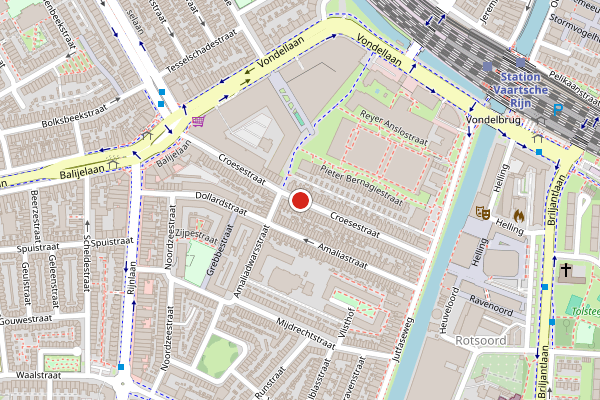 Brandweer-melding op Croesestraat, Utrecht op 25 juli, kaart-overzicht